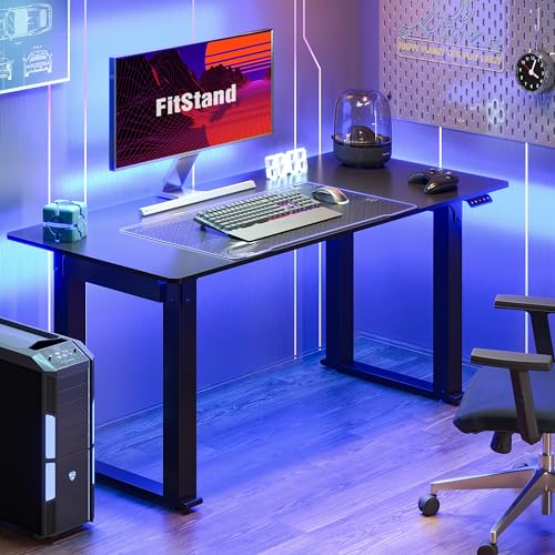4 legs Standing Desk with Dual motor, large 63x30 inches electric adjustable height desk with splice board