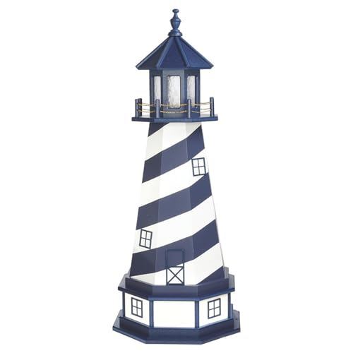 Cape Hatteras, NC Solar Lighthouse with LED Dusk to Dawn Lights, Outdoor Statues for Garden, Solar Lights Outdoor Waterproof Patio Decor