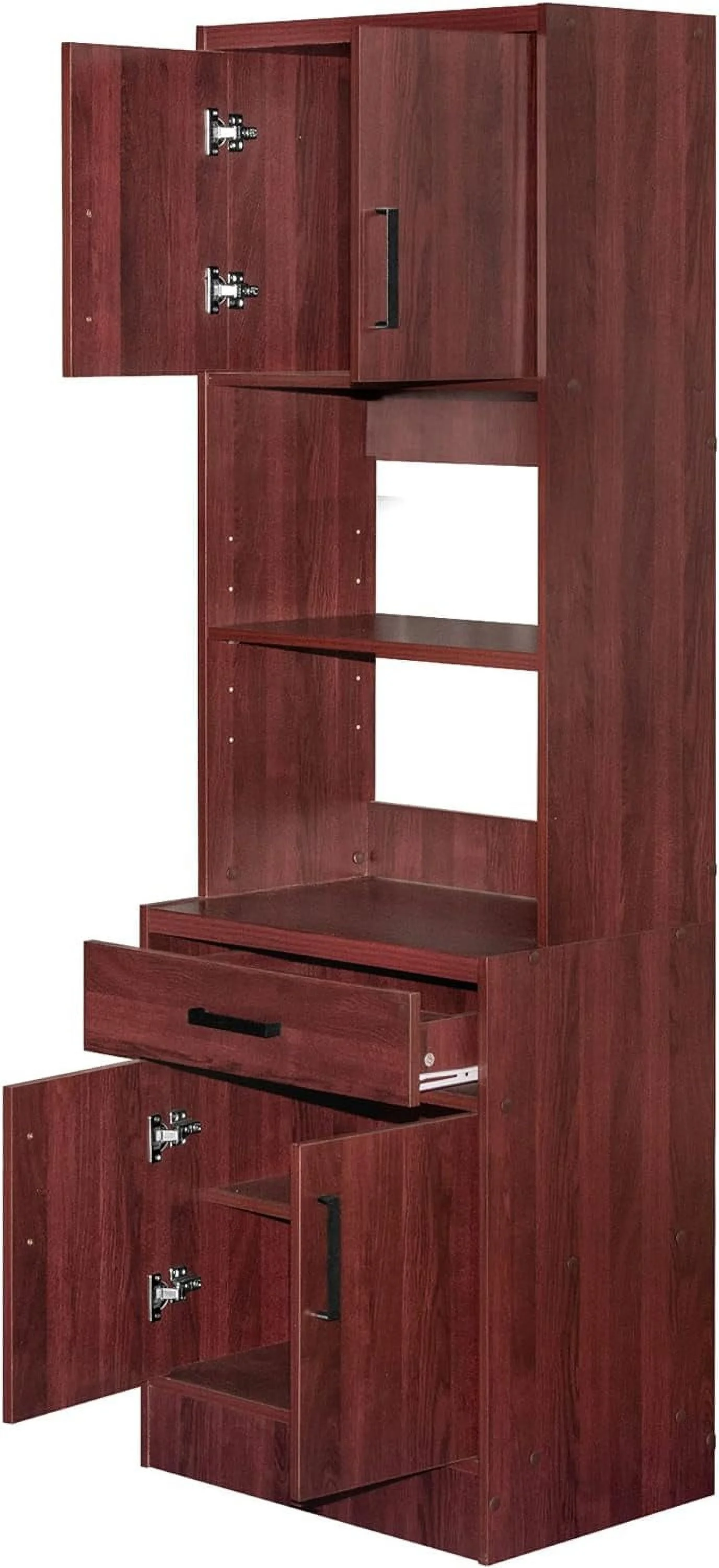 Shelby Tall Wooden Kitchen Pantry In Mahogany