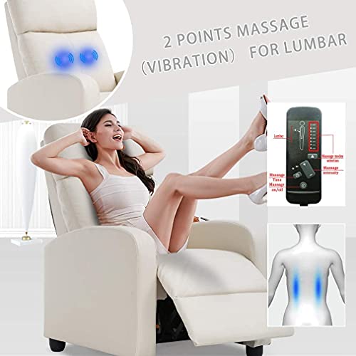 BestMassage | Recliner Chair | with 2 Point Massage Function | Black | with Lumbar Support, Adjustable Push Back, Wide Armrests