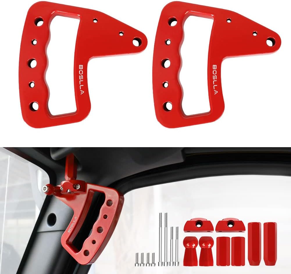 Front & Rear Roll Bar Grab Handles Kit Compatible with 2007-2018 Jeep Wrangler JK JKU Unlimited 4 Door Pack of 2