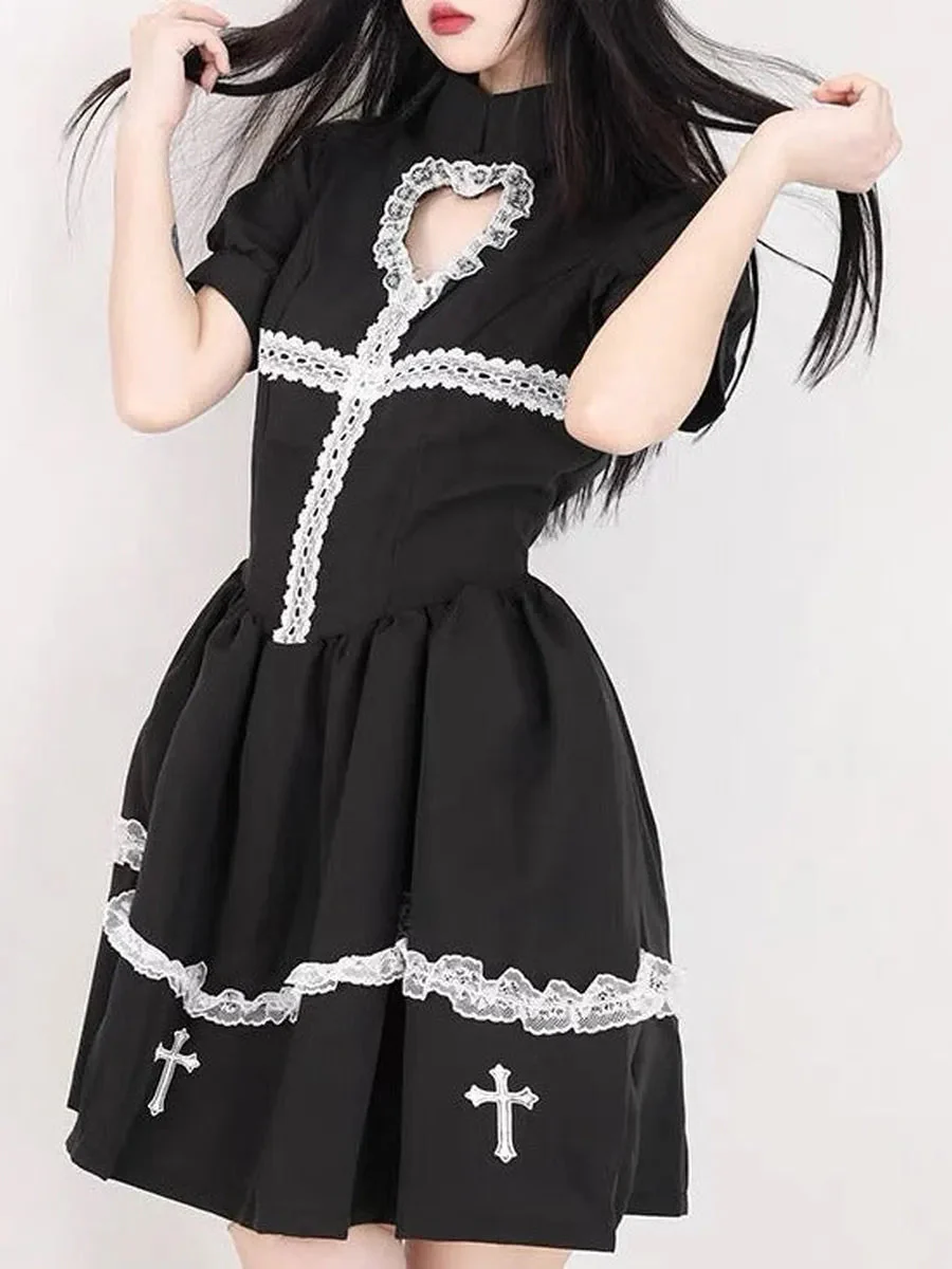 'Holy Doll' Cross & Lace Heart Shape Dress