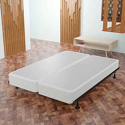 Split Wood Traditional Box Spring/Foundation for Mattress, Queen, White