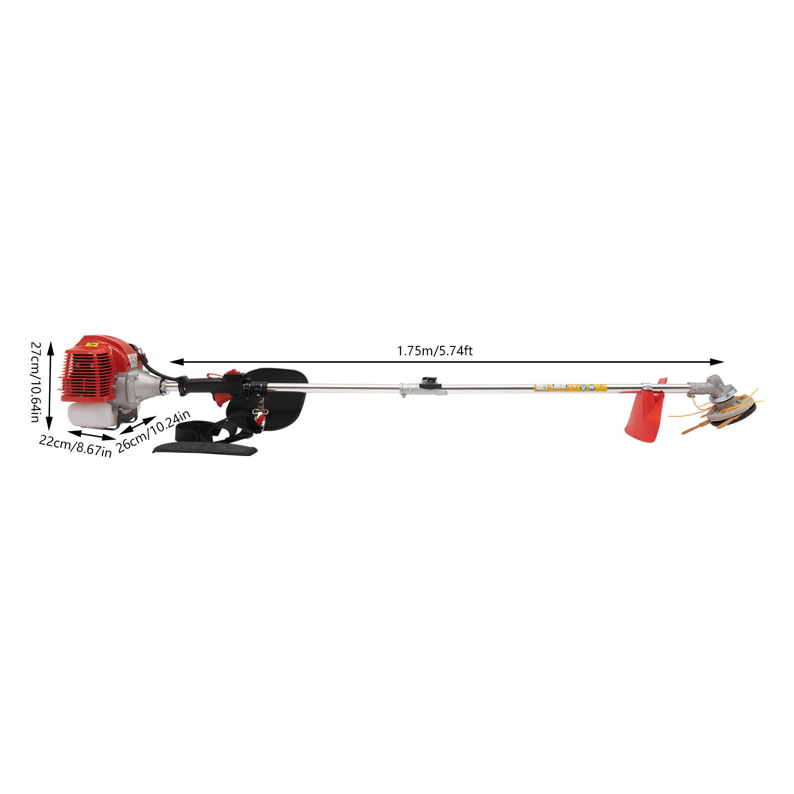 ZhdnBhnos 26/33/43CC Gas Powered Weed Whacker with 2 Blade Heads 2 Stroke Grass Hedge Trimmer Lawn Edger Cutter Weed Eater - Radiant Selections