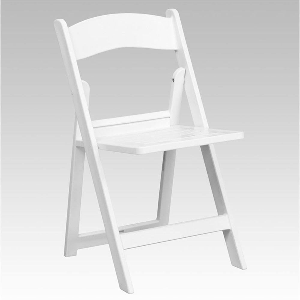 Flash Furniture 2 Pk. Hercules Series 1000 lb. Capacity White Resin Folding Chair with Slatted Seat