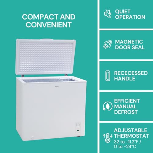 Koolatron Deep Freezer - Chest Freezer, 1 Wire Basket, Garage Ready, Meat Storage, Front Drain, Congelador For Home, Apartment, Basement, Dorm
