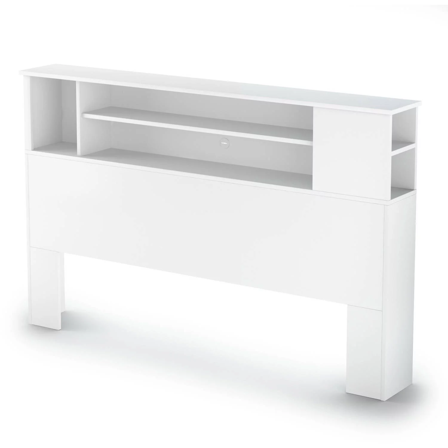 South Shore Fusion Wood Full Queen Bookcase Headboard in White