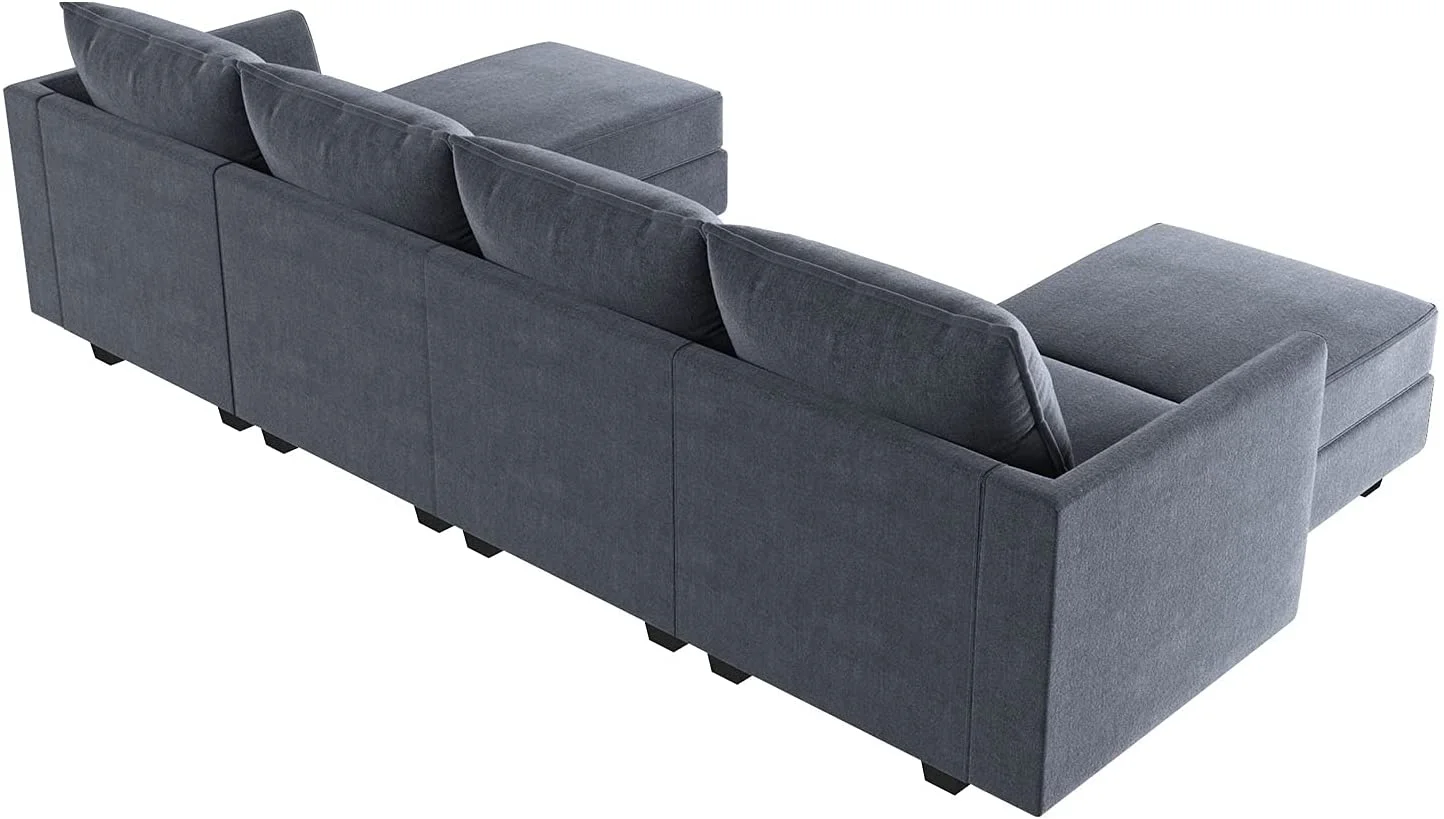 Honbay Sectional Sofas, Bluish Grey Wood