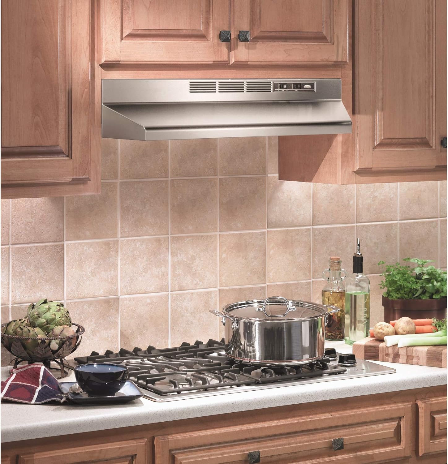 Broan-NuTone 412404 Non-Ducted Under-Cabinet Ductless Range Hood Insert, 24-Inch, Stainless Steel