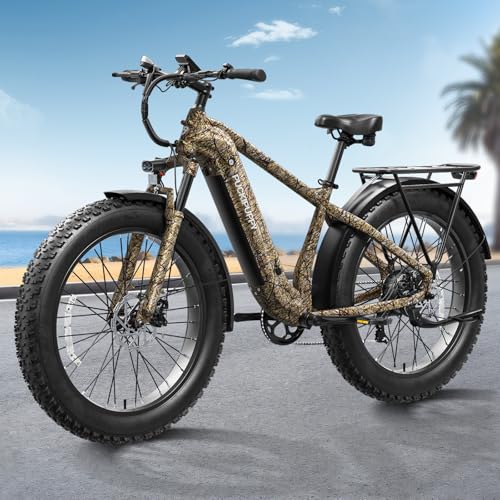 Electric Bike for Adults with 960W(Peak), 26" Fat Tire Electric Mountain Bike，48V 15AH Removable Battery Ebike