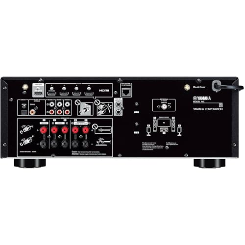 Yamaha RX-V4A 5.2-Channel Surround Sound Network AV Receiver with MusicCast Built-in Wi-Fi and Bluetooth Streaming Home Theater System Bundle with