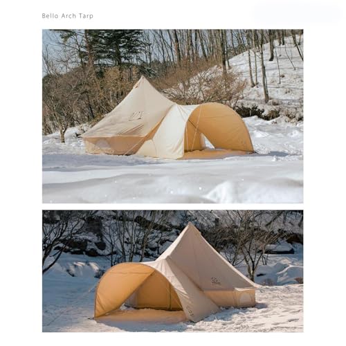 S'more Canvas Bell & Teepee Camping Tent, Water Resistant, Hot Tent with Stove Jack, 4 Season Outdoor Glamping Tent
