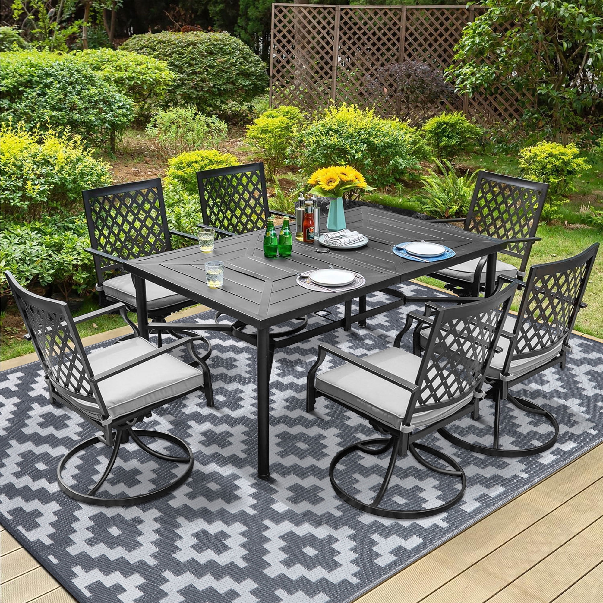 BERTHMEER Outdoor Rugs on Sale Clearance 6'x9' Waterproof Area Rugs Patio Rugs Plastic Straw Rugs Camping Rugs, Porch,Deck Rugs