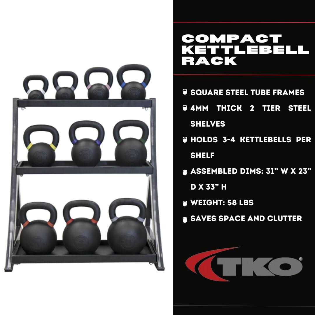 TKO 3-Tier Kettlebell Rack - Sports Supplies Online Store