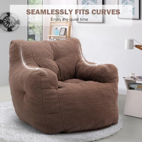 INMOZATA 3FT Bean Bag Chair for Adult Teens Kids(with Filler) Furniture - Soft Teddy Fabric Lazy Sofa Chair