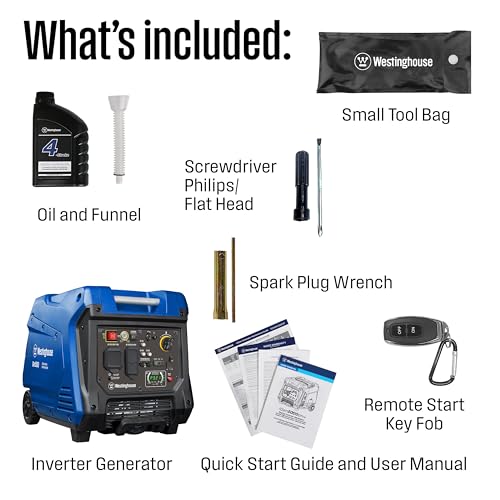 Westinghouse 5000 Peak Watt Super Quiet Dual Fuel Portable Inverter Generator, Remote Electric Start, Gas & Propane Powered, RV Ready 30A Outlet
