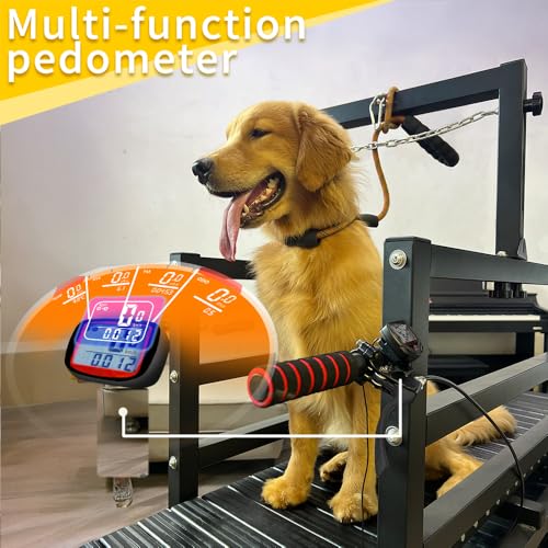 Dog Treadmill with Disc Brake, Resistance Adjustment, Paw-Friendly PE Slatmill & Speedometer - Heavy Duty Dog Treadmill for Large & Medium Dogs