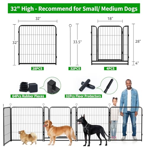 Dog Playpen Outdoor Extra Wide 12 Panels Heavy Duty Anti-Rust Coating-Strengthened Dog Fence 40" Height with Doors Portable for RV Camping Yard