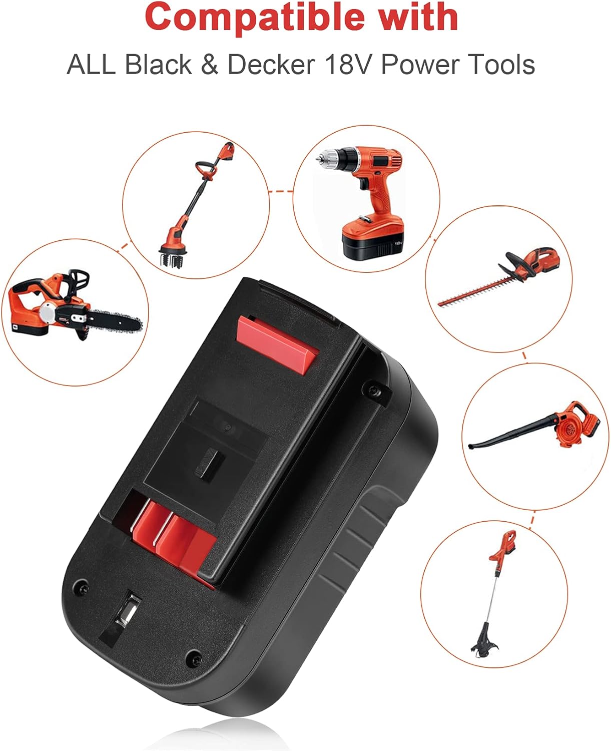 KUNLUN 5.5Ah HPB18 Lithium-Ion Battery Replacement for Black and Decker 18V Battery HPB18-OPE 244760-00 A1718 FS18FL FSB18 Firestorm Cordless Power