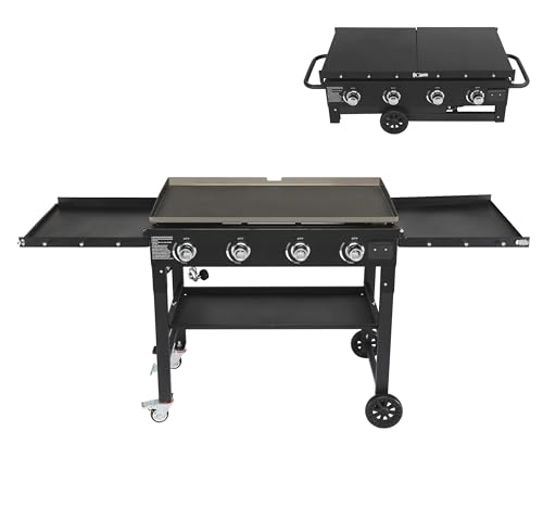 Outvita 2 Burner Portable Flat Top Gas Grill, 28" Propane Griddle, 30,000 BTU