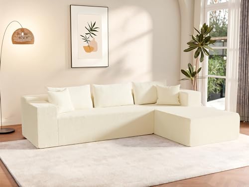 104" Sectional Couches for Living Room, Modular Sectional Sofa with Deep Seat, L-Shape Couch with Chaise, Cloud Couch for Living Room Bedroom