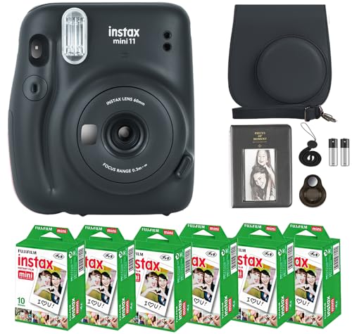 Fujifilm Instax Mini 11 Camera with Fujifilm Instant Mini Film (60 Sheets) Bundle with Deals Number One Accessories Including Carrying Case