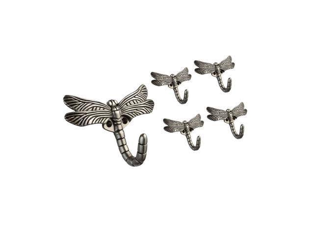 Franklin Brass B46145M-BSP-C Dragonfly Hook, 5 Pack, Brushed Satin Pewter