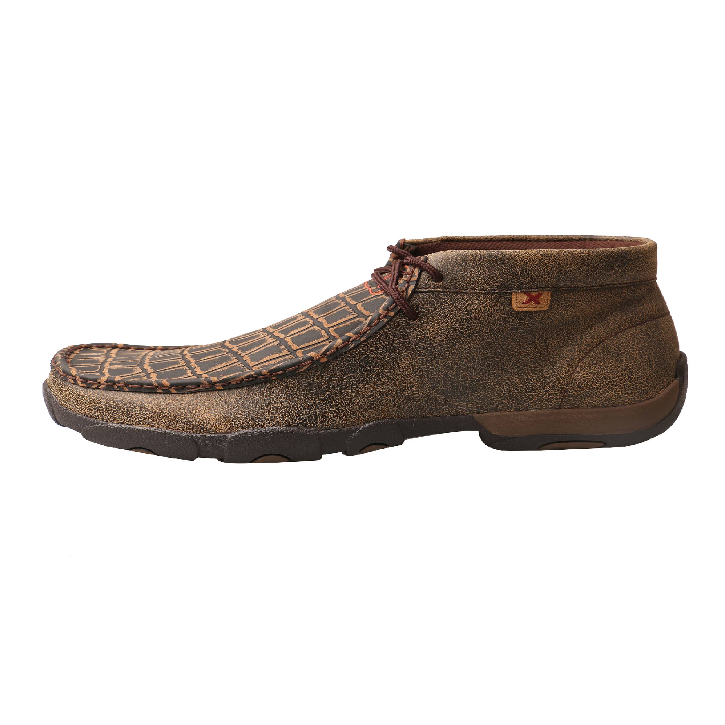 Twisted x Men&s MDM0067 Driving Moc, Cayman Print/Brown Leather