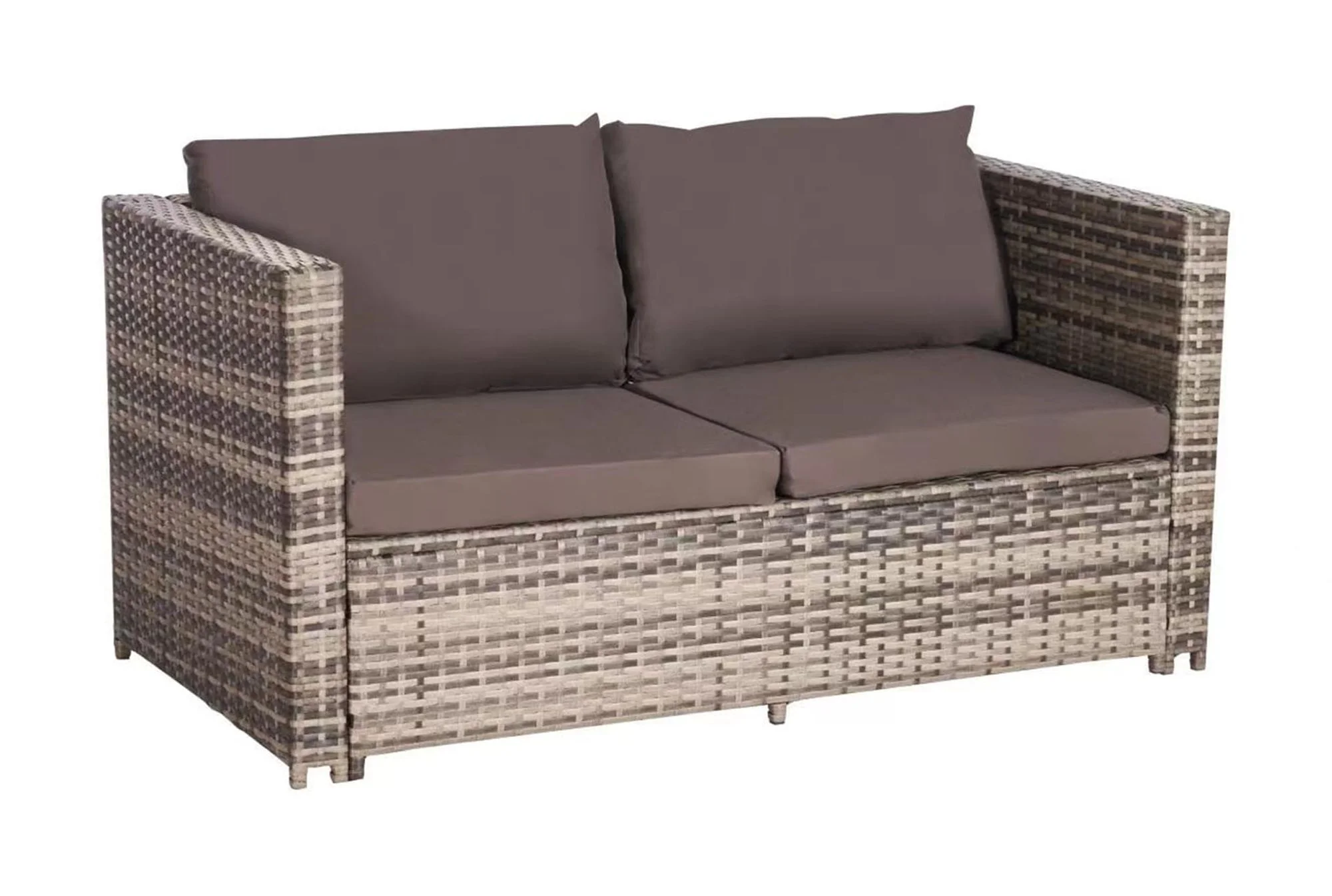Highsound 6 Pieces Outdoor Patio Furniture Set, All-Weather Patio Outdoor Conversation Sectional Set with Coffee Table & Ottoman, Wicker Sofas