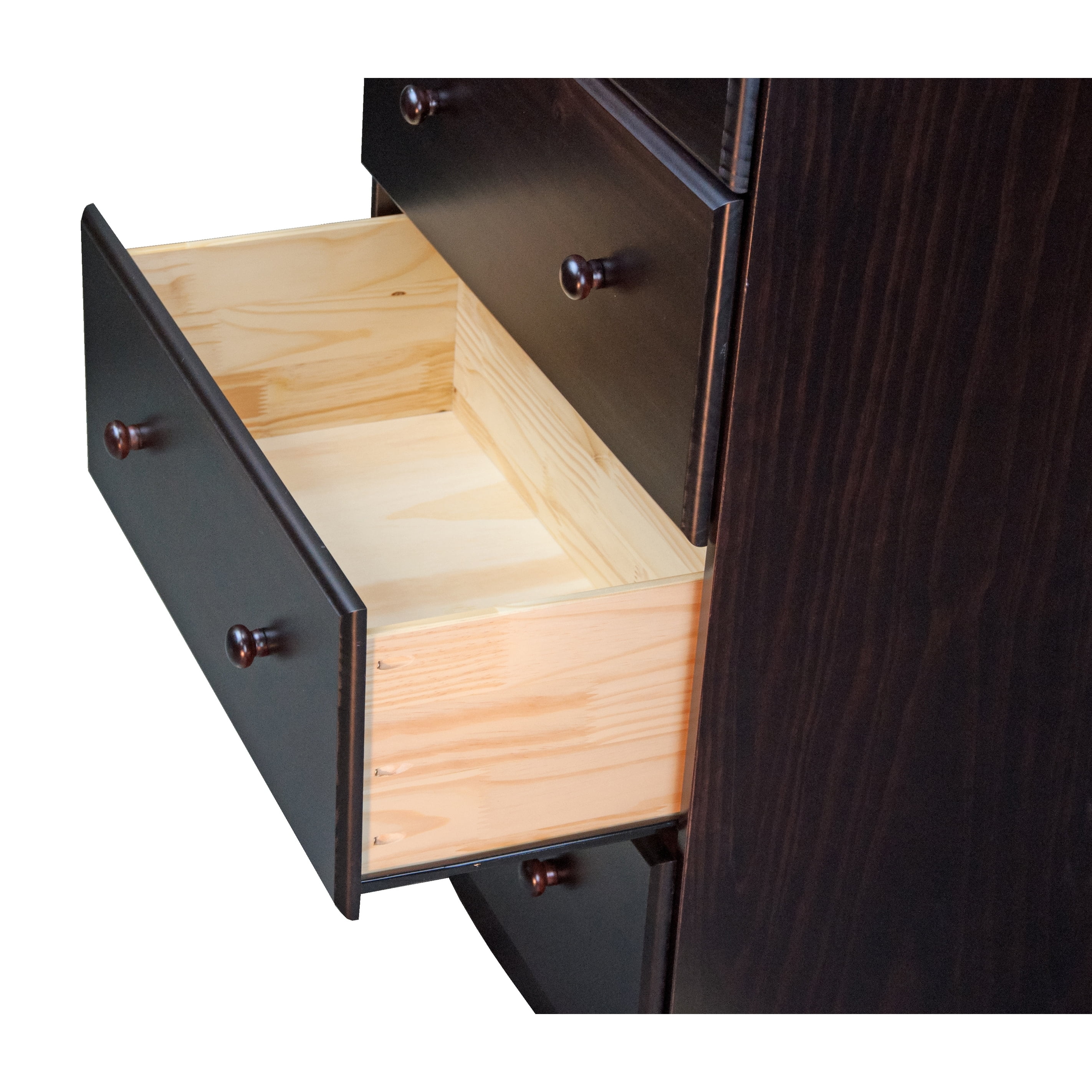 Palace Imports, Inc Palace Imports 100% Solid Wood 5-Jumbo Drawer Chest with Lock, Metal or Wooden Knobs Java