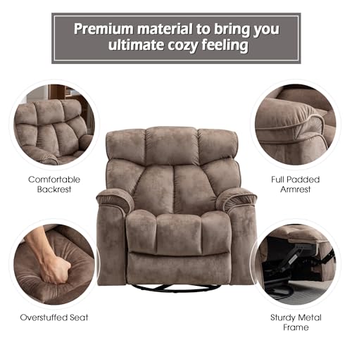 INZOY Massage Swivel Rocker Recliner with Heat and Vibration, Manual Rocking Recliner Chair with Vibrating Massage