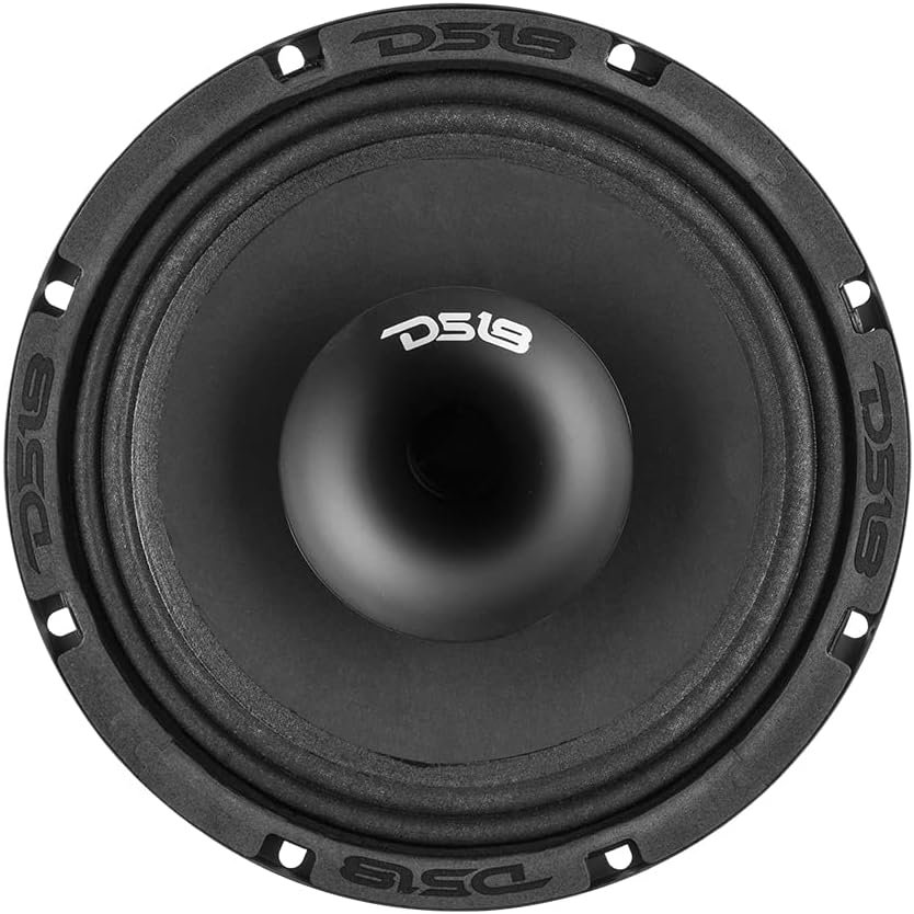 DS18 PRO-HY8MSL 8" Shallow Hybrid Mid-Range Car Audio Loudspeaker with Built-in Driver with Built-in Driver and Grill Included 400W Max 200W RMS 8
