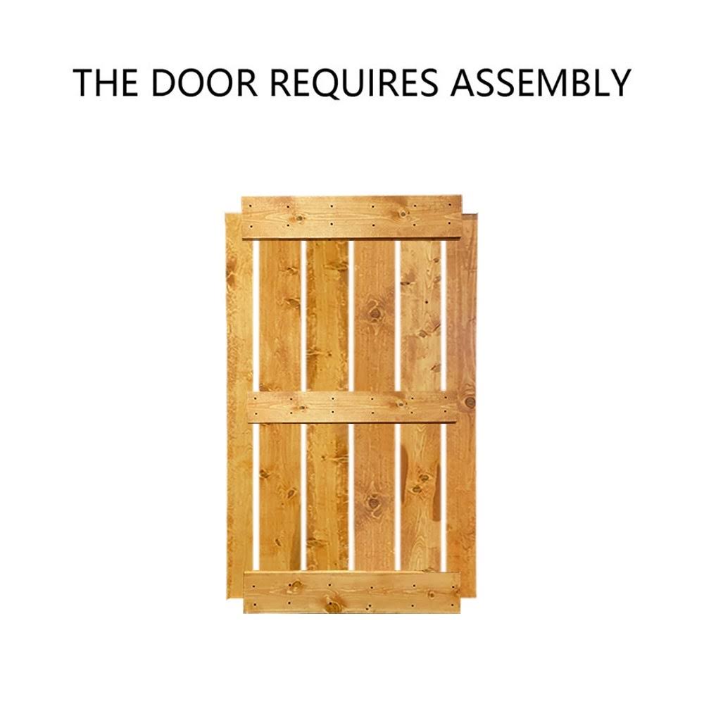 CALHOME Stained Midbar Double DIY Barn Door w/ Hardware Kit - Weather Gray - 84 x 84