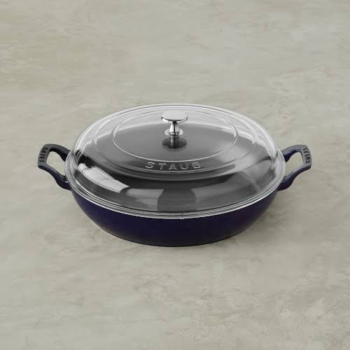 Staub Cast Iron 3.5 Quart Braiser with Glass Lid Matte Black