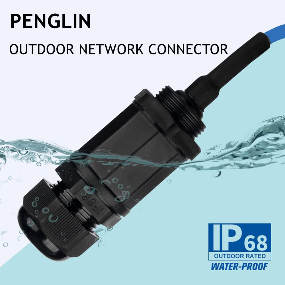 PENGLIN 5PCS M22 RJ45 Waterproof Panel Mount Connector, Male to Female Cat6 Ethernet LAN Cable