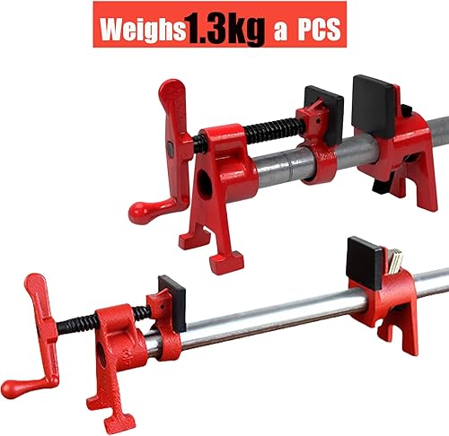 DURDUR 4 Stck RohrSchraubzwinge Rohrzwingen 3/4 zoll,Temperguss Schraubzwingen Set zum T&uuml;rfutter-Montage-set,Schnellspanner Clamp, Schraubstock