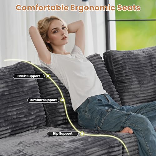 ovios 130.7" Modular Sectional Sofa Couch, U-Shaped Cloud Couches with 2 Ottomans Chaise
