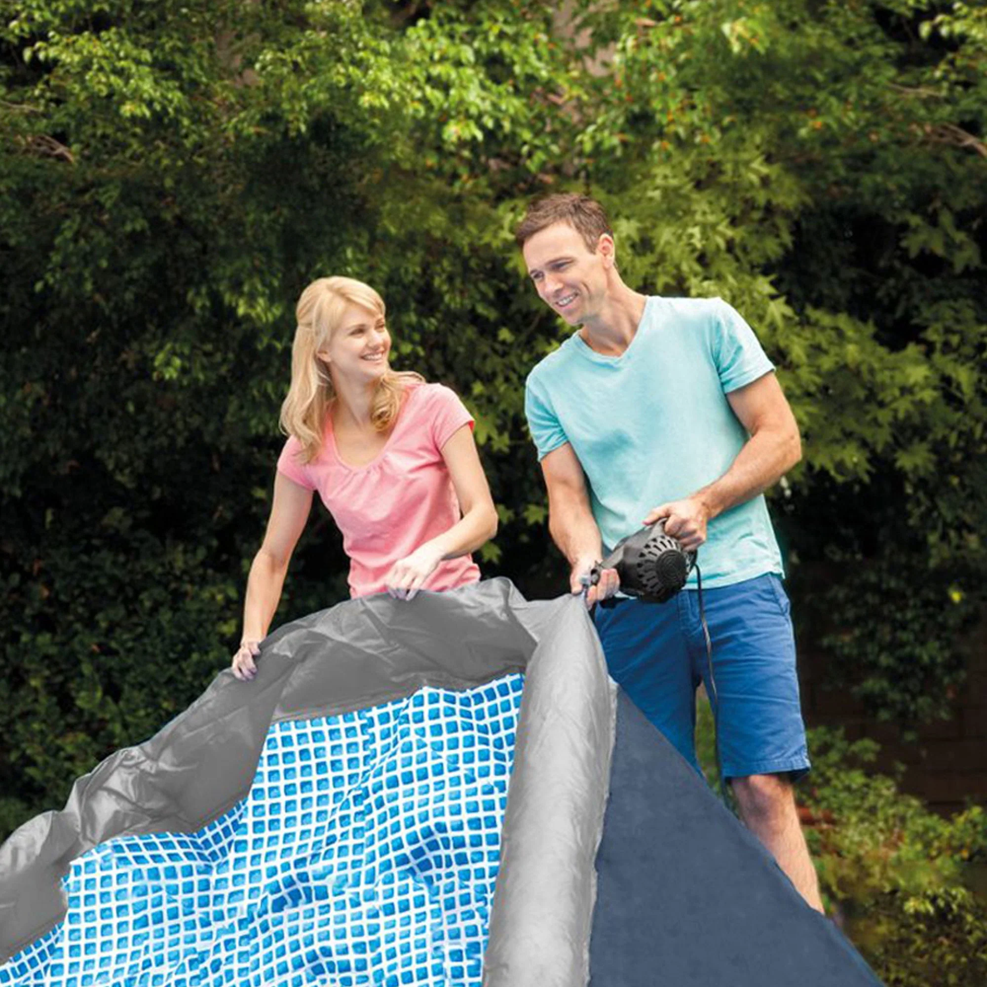 Intex Easy Set 15' x 42 Inflatable Outdoor Above Ground Swimming Pool Set
