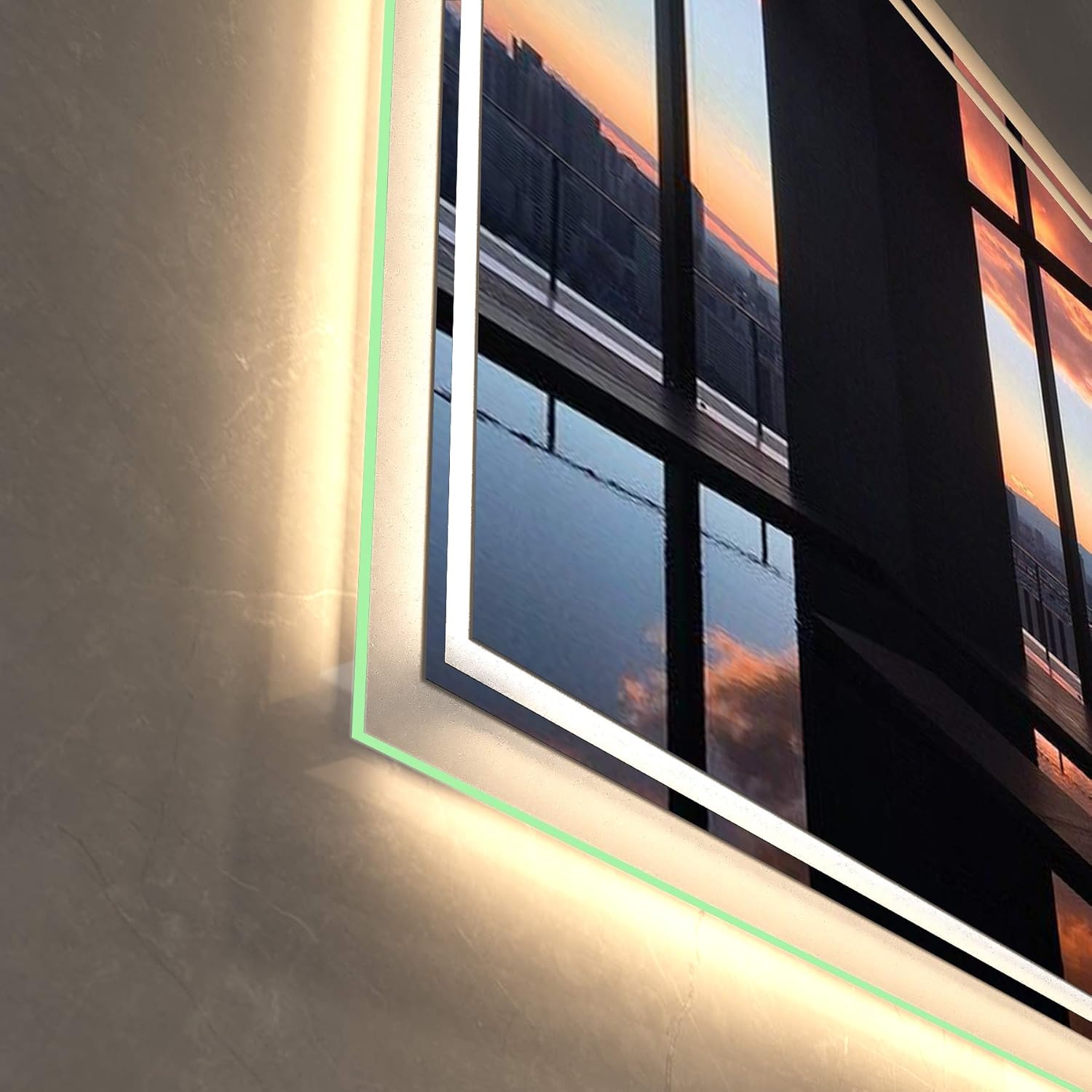 LED Bathroom Mirror for Wall - JORYOO 36x24 Inch Anti-Fog Bathroom Mirror with Lights - Lighted Bathroom Mirror