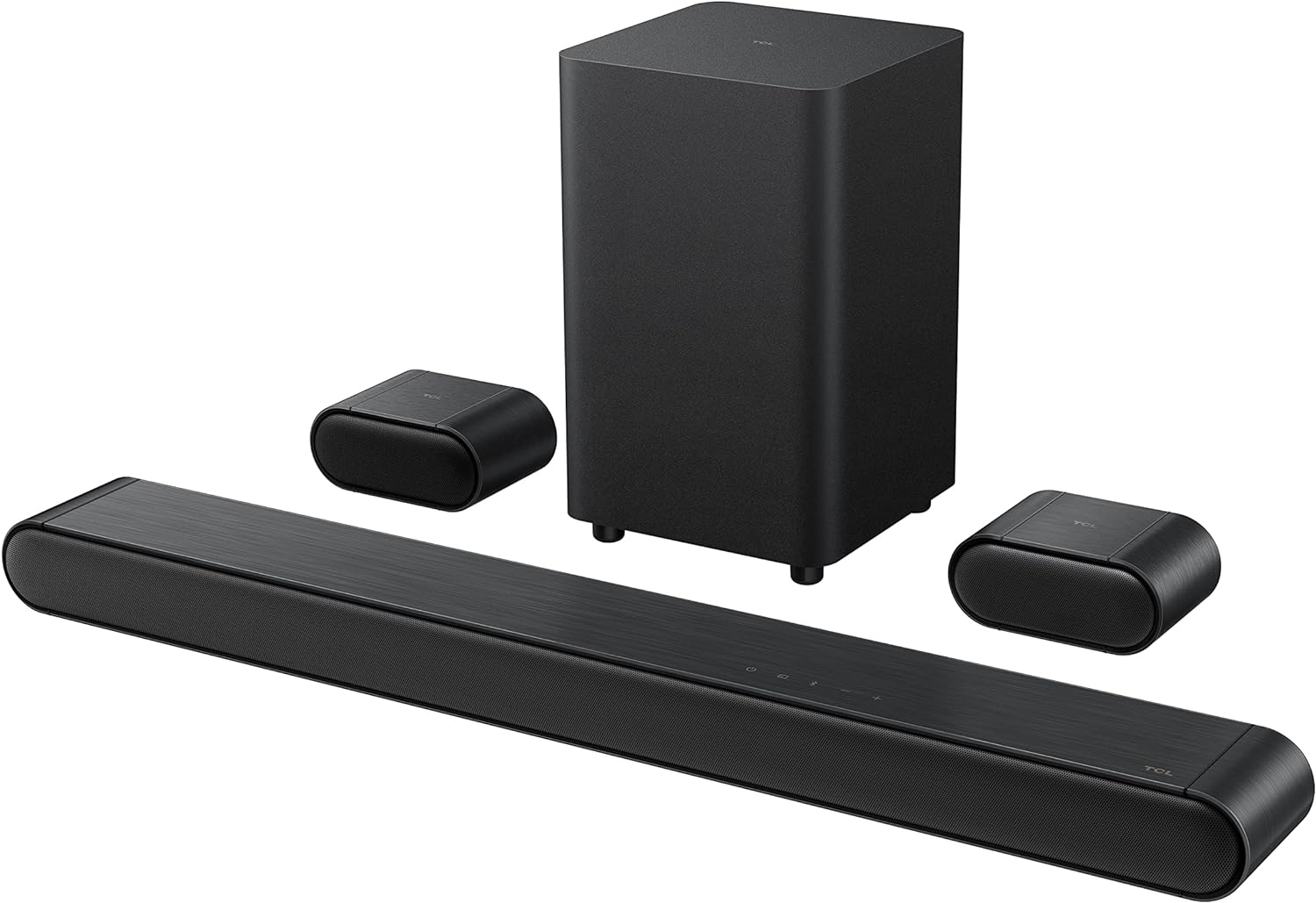TCL 5.1ch Sound Bar with Wireless Subwoofer (S4510, 2023 - Model), Built-in Center Channel, 2 Rear Surround Sound Speakers, Dolby Audio