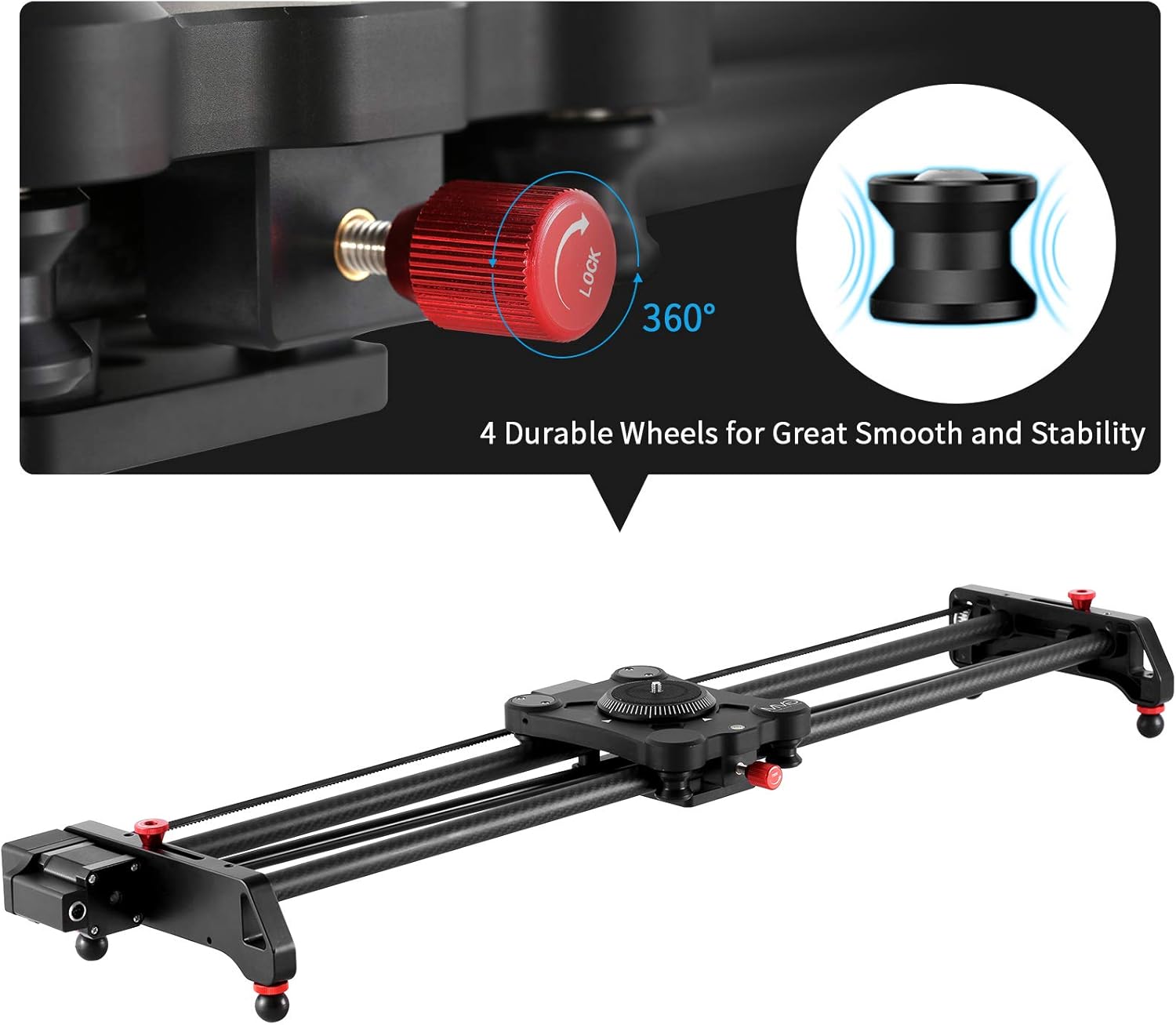 GVM Motorized Camera Slider, 31 Carbon Fiber Dolly Rail Camera Slider with Time-Lapse Photography