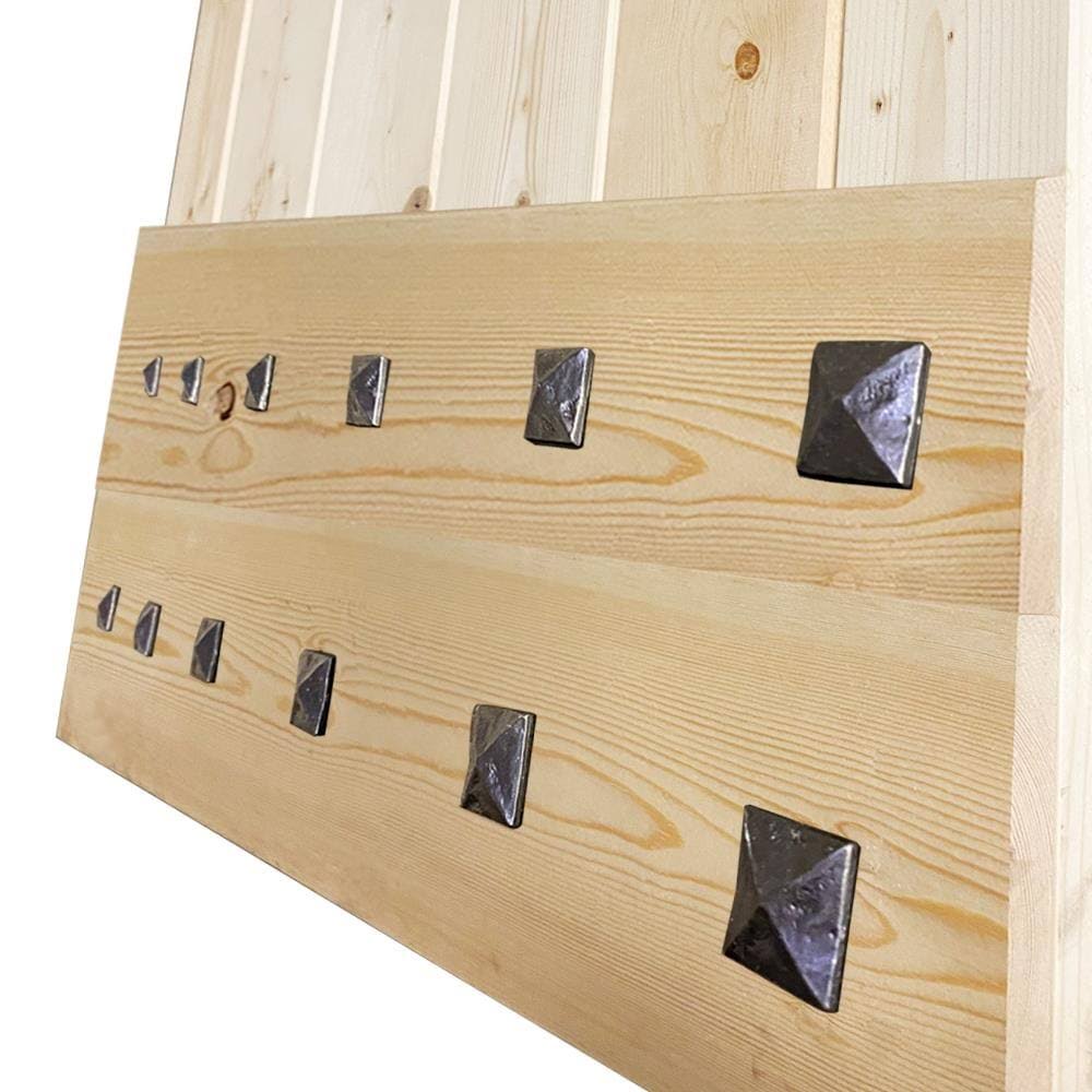 CALHOME 1 Panel with Clavos Series Unfinished Knotty Pine Wood Interior Sliding Barn Door - 36 x 84