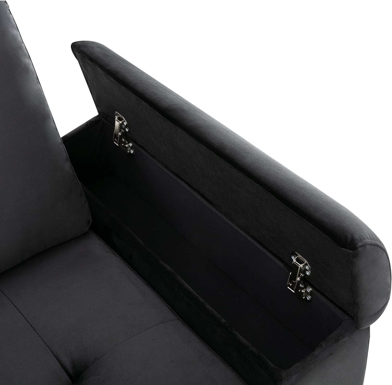XD Designs Modern Reversible Sleeper Sectional Sofa, L-Shape Corner Couch, Pull Out Sofa-Bed Couch with Storage Ottoman and Hidden Arm Storage