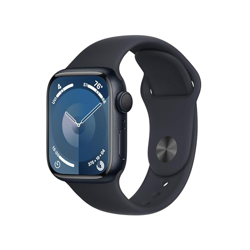 Apple Watch Series 9 [GPS 45mm] Midnight Aluminum Case with Midnight Sport Band, S/M (Renewed) - Radiant Selections
