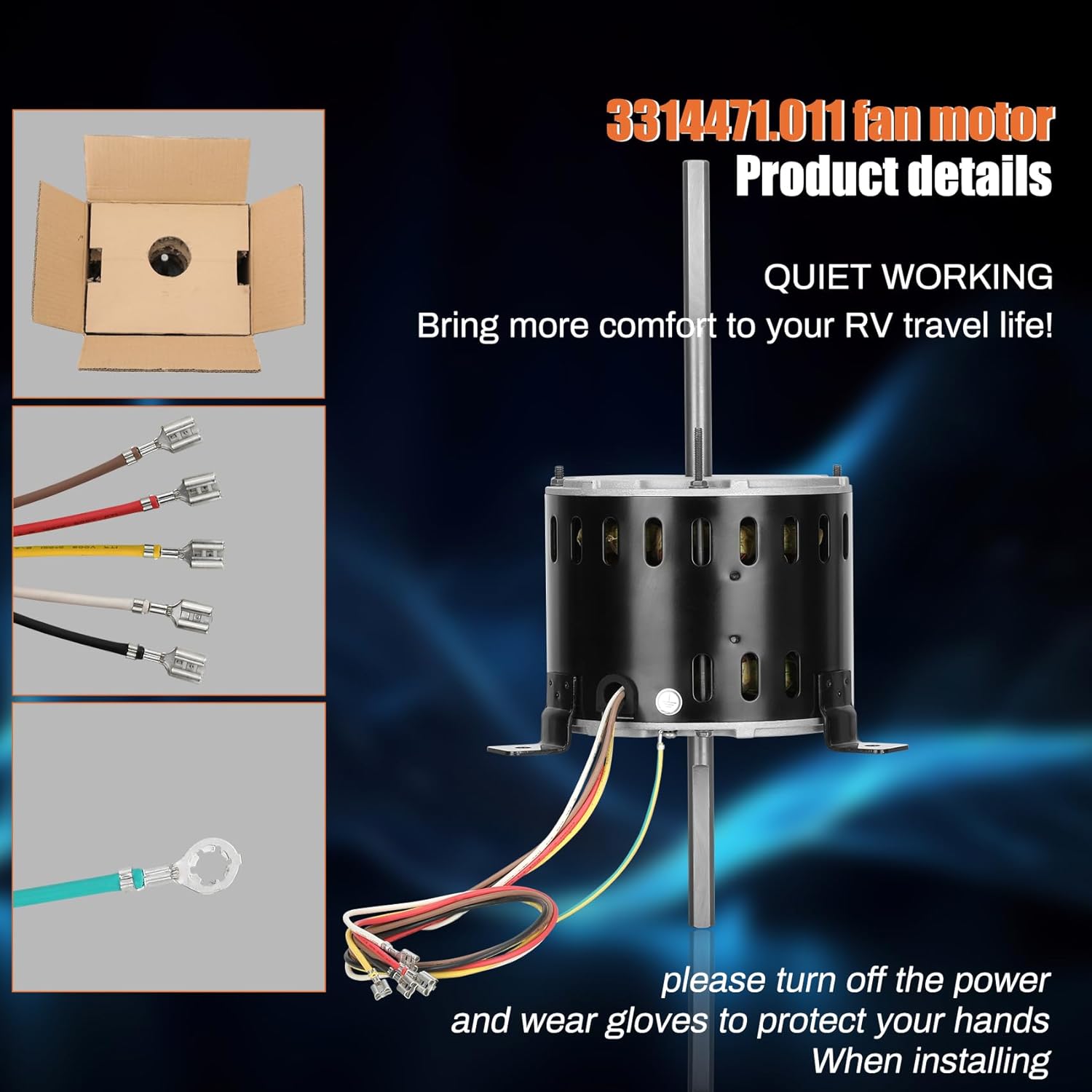 F48AE48A61 Fan Motor Replacement genteq F48AE48A61 Fan Motor/3314471.011/3314471.013
