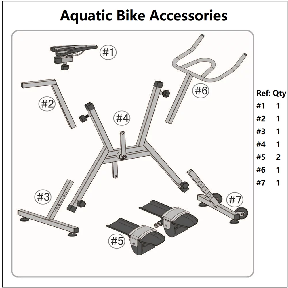 Latourreg Aquatic Sport Equipment 316L Stainless Steel Aquatic Bike in Swimming Pool Water Bike for Exercise