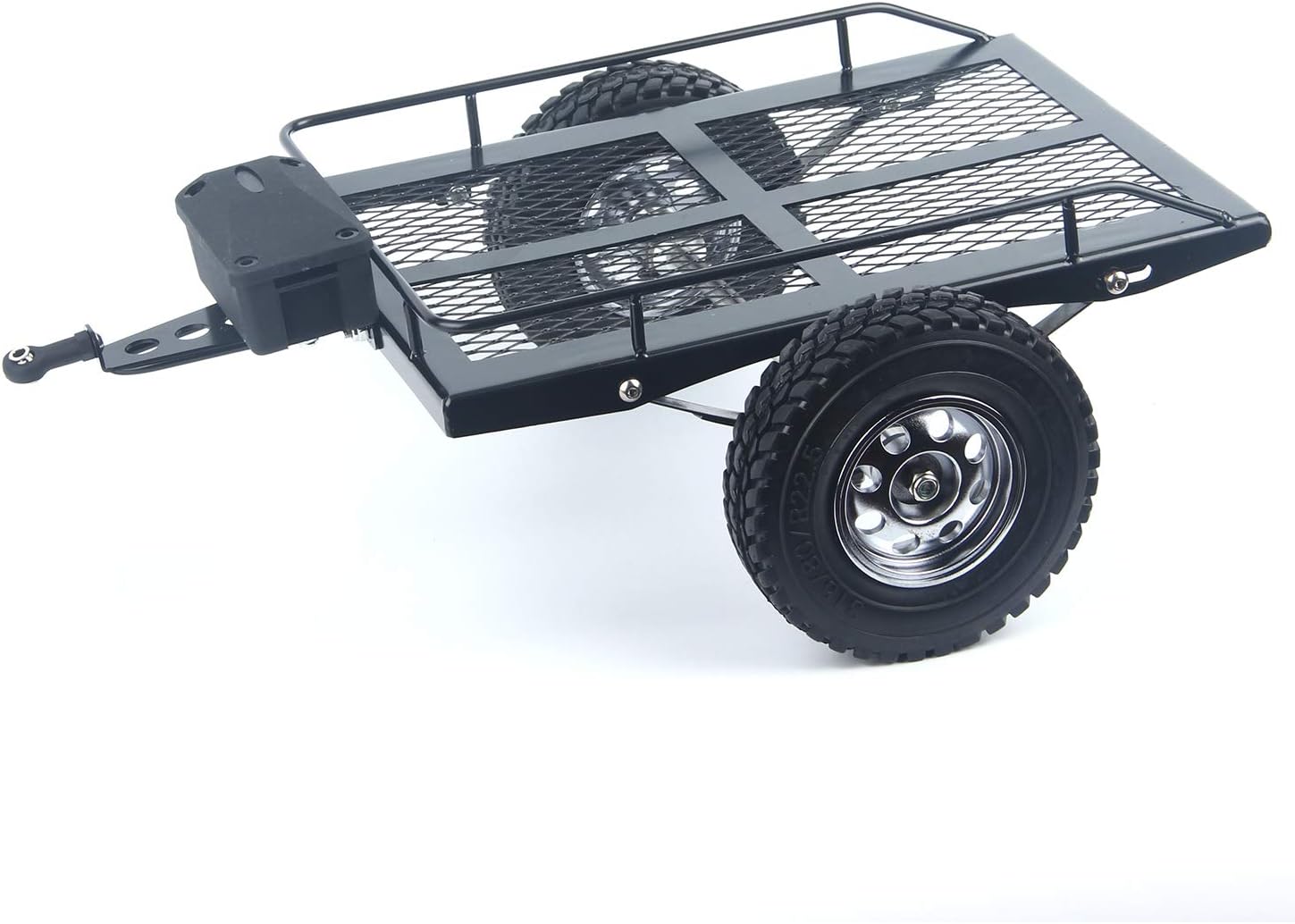 LCX Racing 1/10th RC Crawler Car Heavy Duty Metal Trailer RC Crawler Hooper Trail Cargo Carrier Metal Kit for Axial SCX10 SCX10 II TRX4 TRX6 Redcat