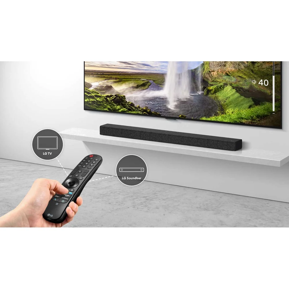 LG SP8YA Sound Bar with Subwoofer, 3.1.2ch, 440W Power, Dolby Atmos, DTS:X, Meridian Audio, High Res Audio (24-bit/96 kHz), Dolby Vision and HDR10