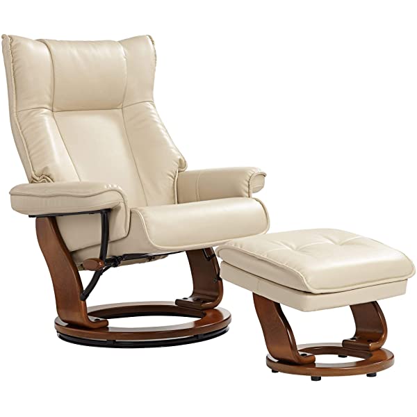 Newport Taupe Swivel Recliner and Slanted Ottoman