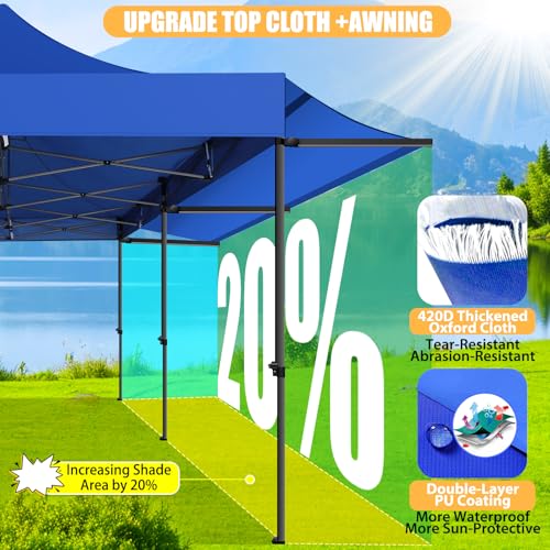 COBIZI 10x10 Pop Up Canopy Tent with Awning